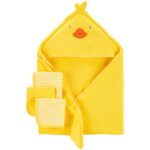 PACK TOALLA PATITO + 3 MINI TOALLITAS