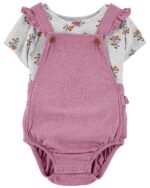 OVERALLS CORTO FLORAL PURPURA