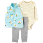 3P CONJUNTO CHALECO FLOREADO