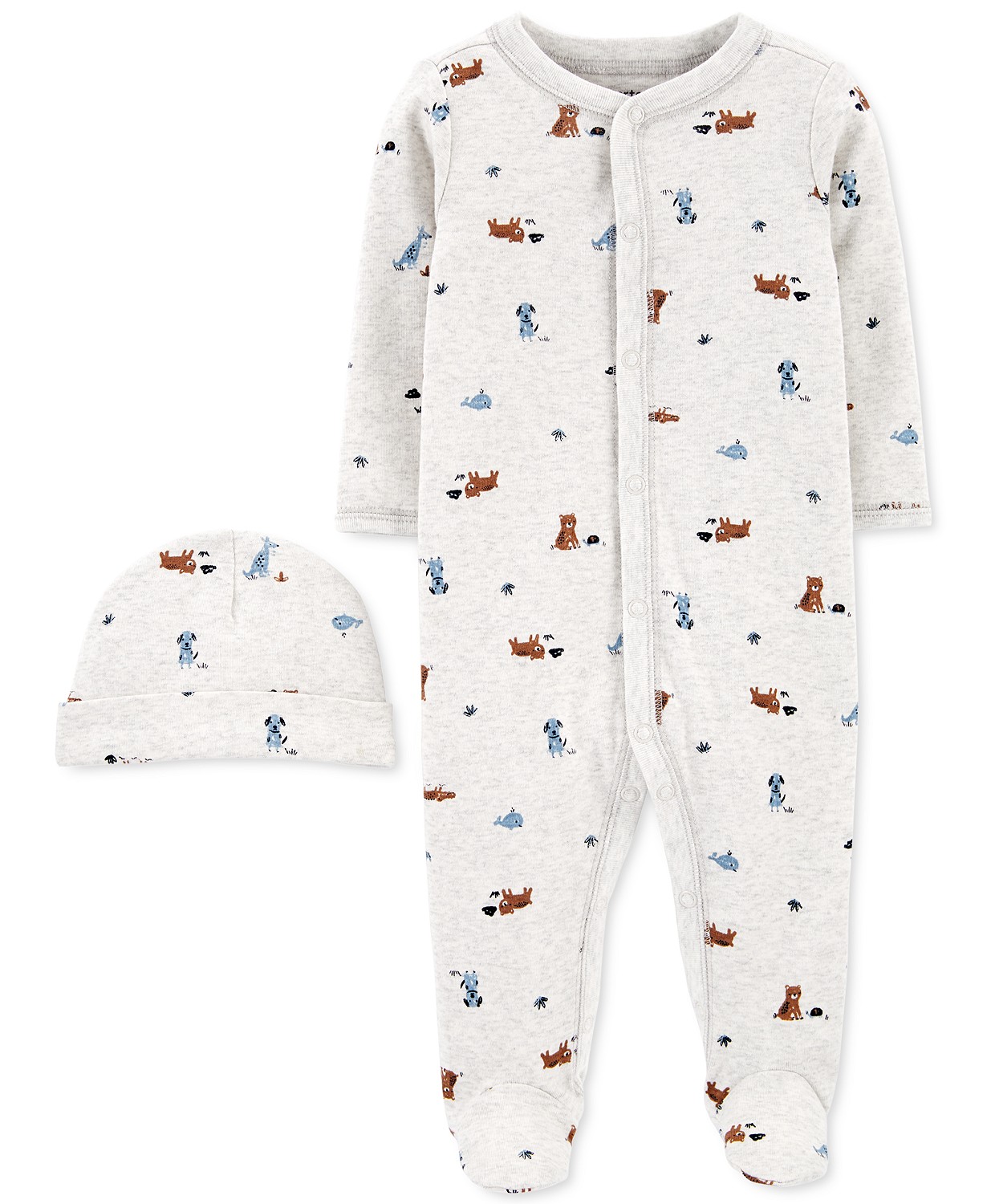 1I732910 ENTERIZO ANIMALITOS CON PIECITOS + GORRO - Imagen 1