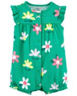 ENTERIZO CORTO FLORAL VERDE