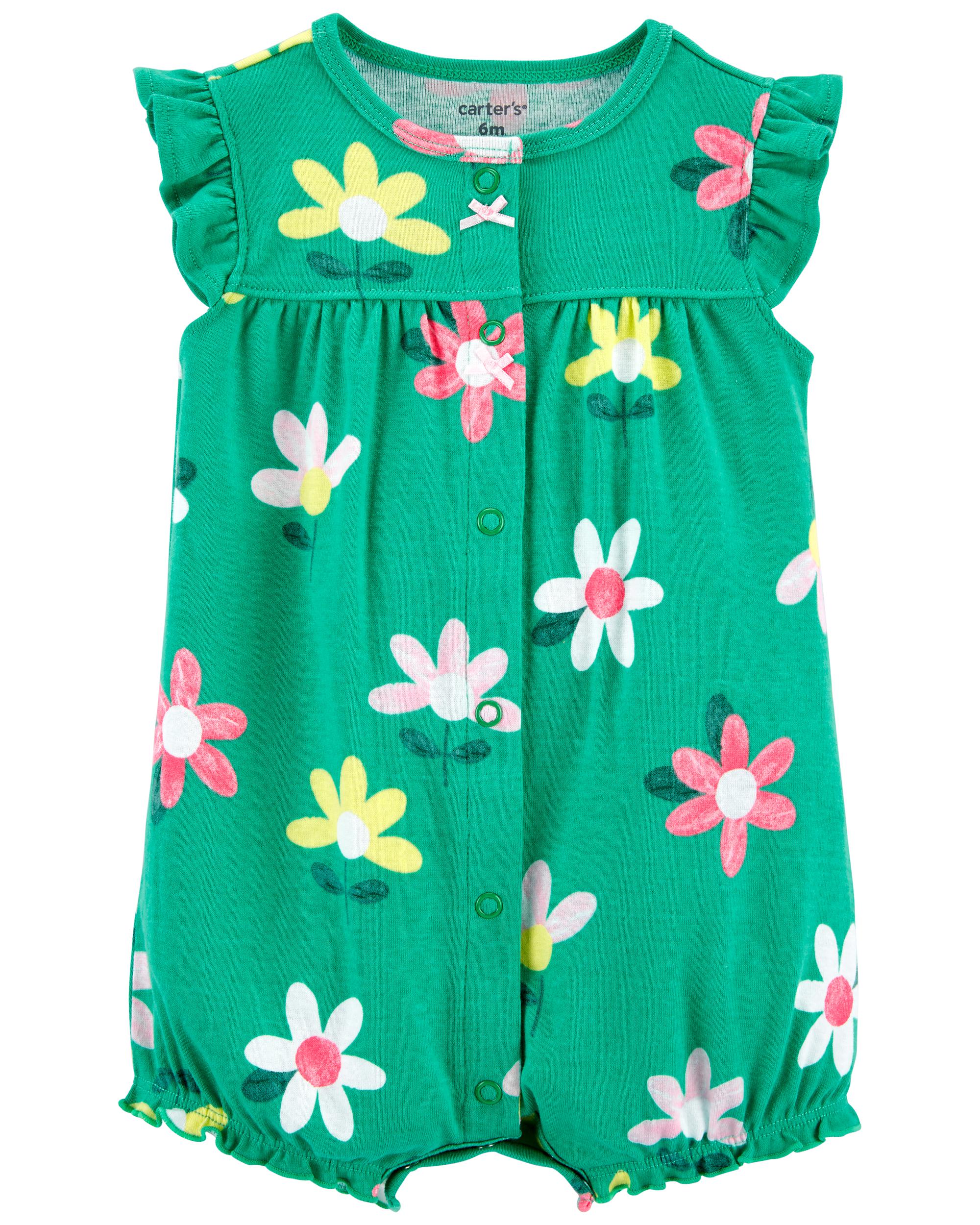 1K537110 ENTERIZO CORTO FLORAL VERDE - Imagen 1