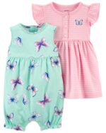 PACK VESTIDO RAYAS + ROMPER MARIPOZAS