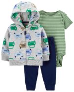 3P CONJUNTO CASACA MICROPOLAR CARRITOS