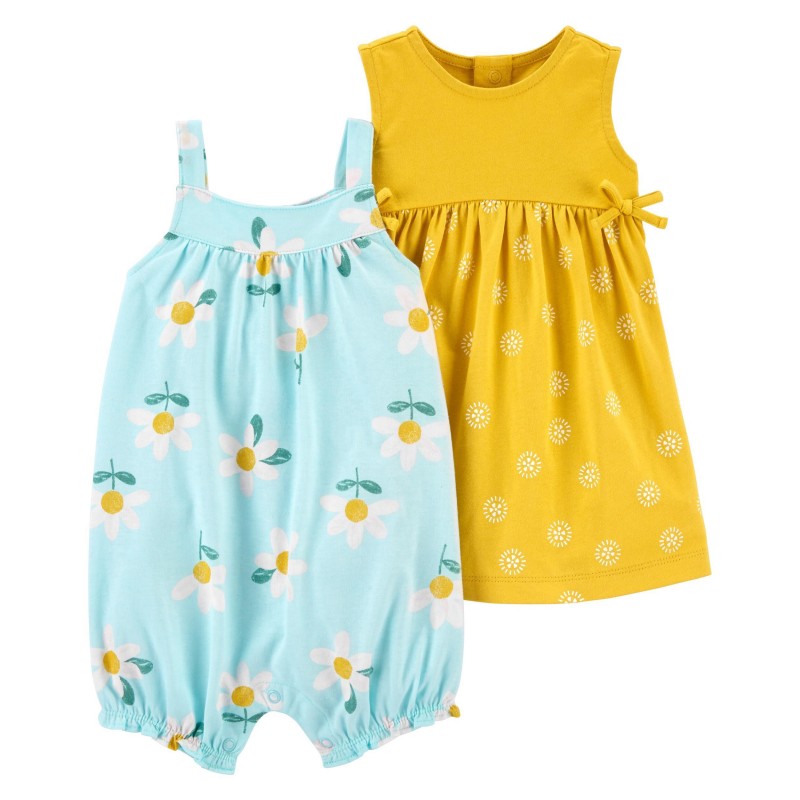 1K657910 2PACK ROMPER + VESTIDO FLOWERS - Imagen 1