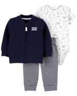 3P CONJUNTO CASACA LIGERO ACOLCHADO AZUL