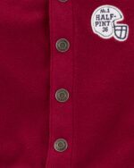 3P CONJUNTO CAHQUETA VARSITY GUINDA MICROPOLAR - Imagen 2