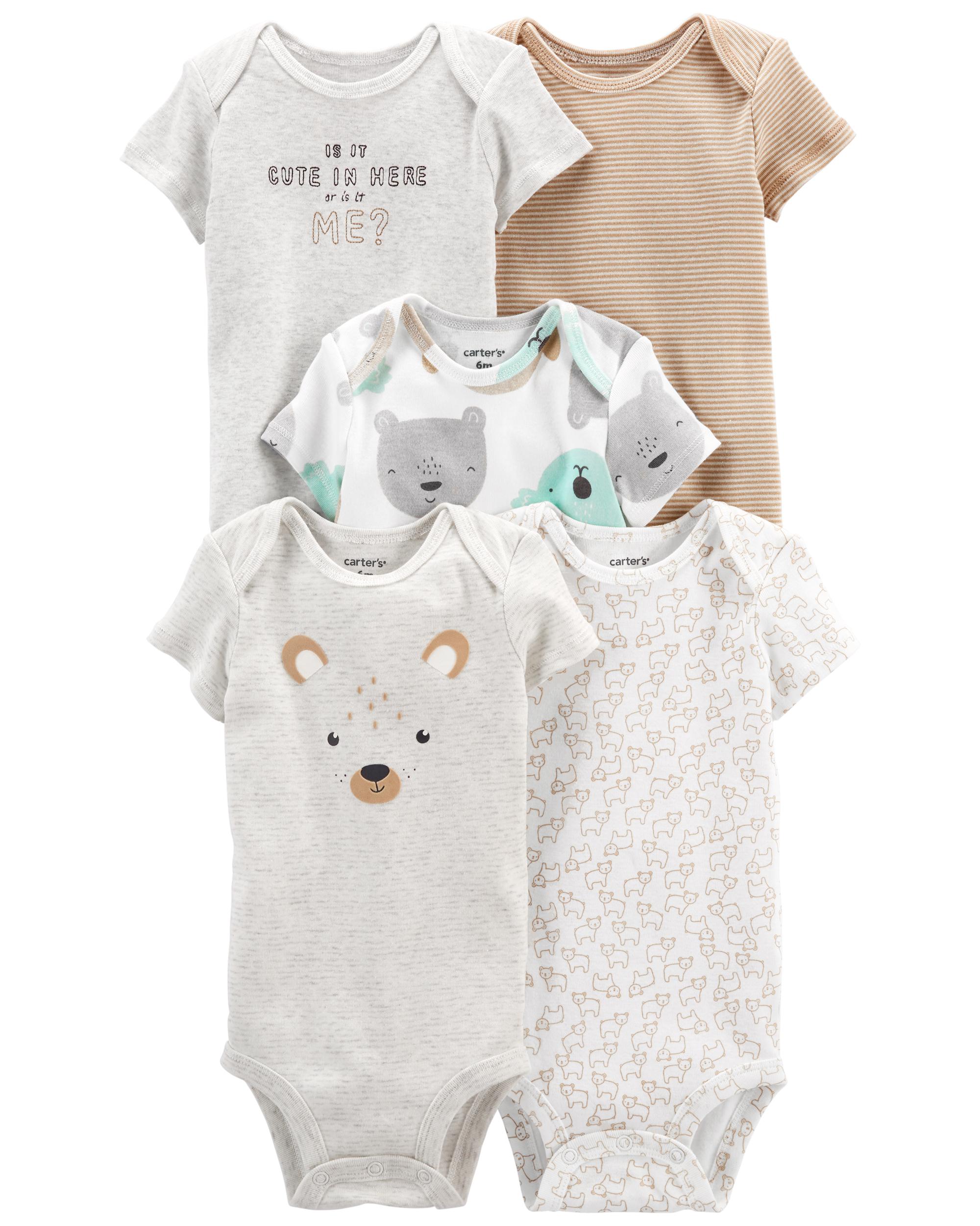 1L773710 PACK X5 BODYS MANGA CORTA BABY BEAR - Imagen 1