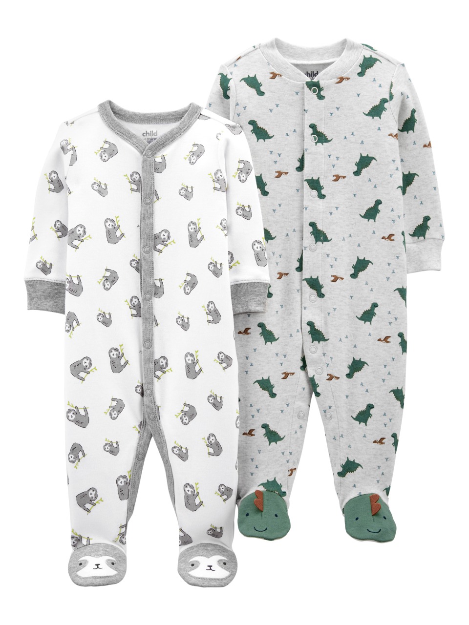 1L552610 2PACK ENTERIZOS CON PIECITOS DINOS Y KOALAS - Imagen 1