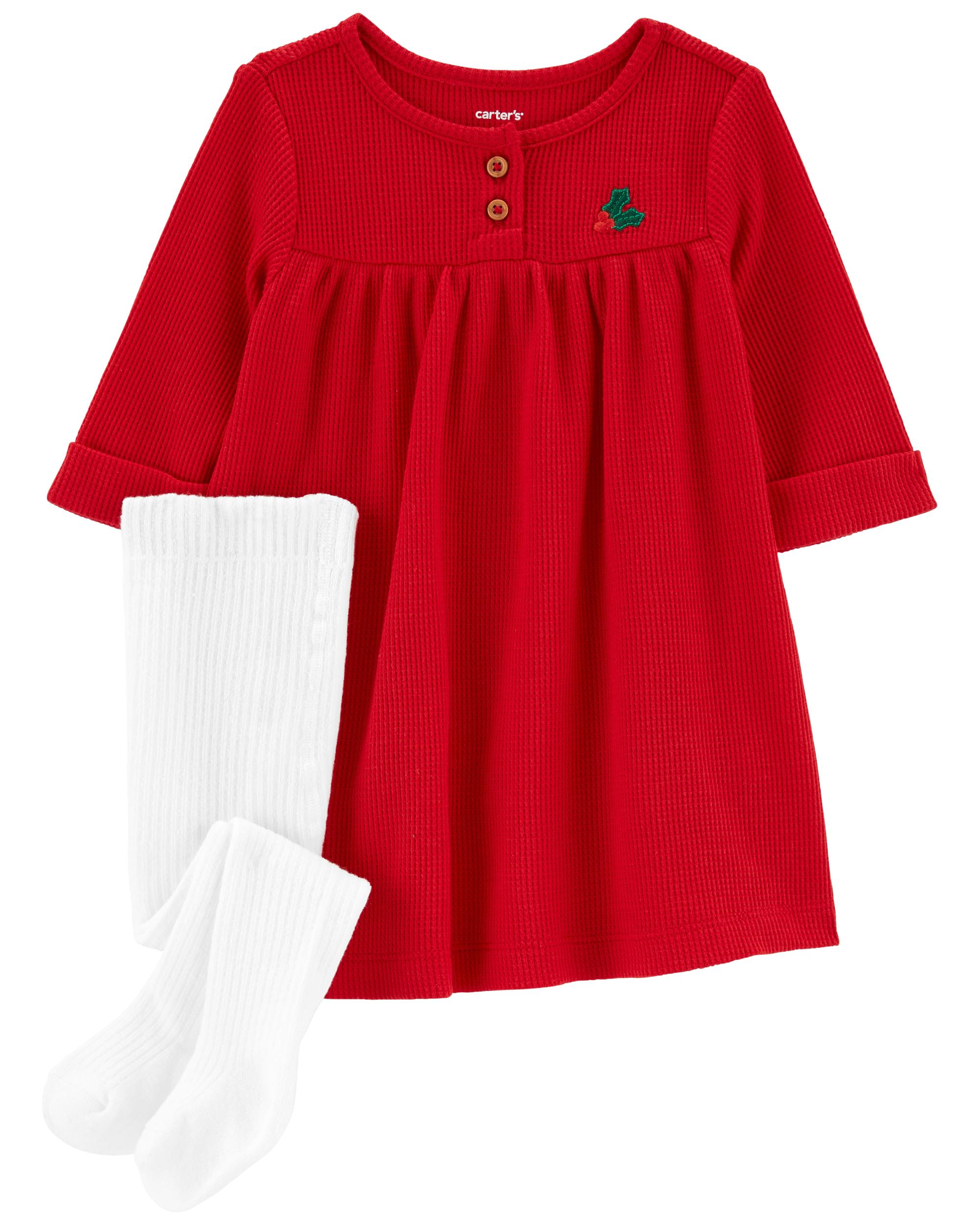1N992410 2P VESTIDO RED ALGODON TERMAL + PANTYS - Imagen 1