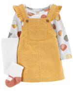 3P OVERALL SET + PANTYS APPLE