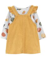 3P OVERALL SET + PANTYS APPLE - Imagen 2