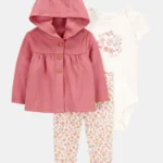 3P CARDIGAN SET PINK