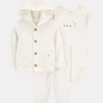 A 3P CARDIGAN SET IVORY