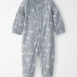 ENTERIZO CON PIECITOS BLUE BUNNYS COTTON ORGANIC
